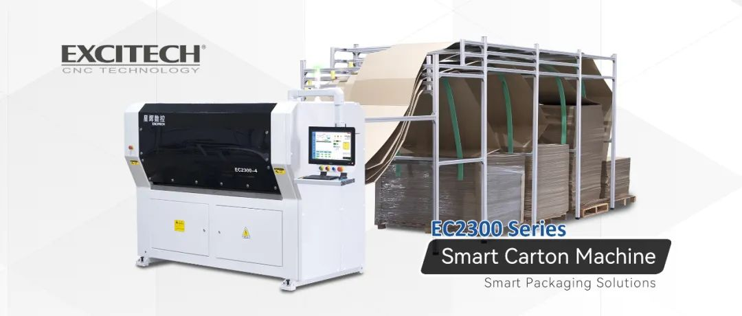 Maszyna do cięcia kartonów EXCITECH EC2300 do pakowania zamówień mebli.